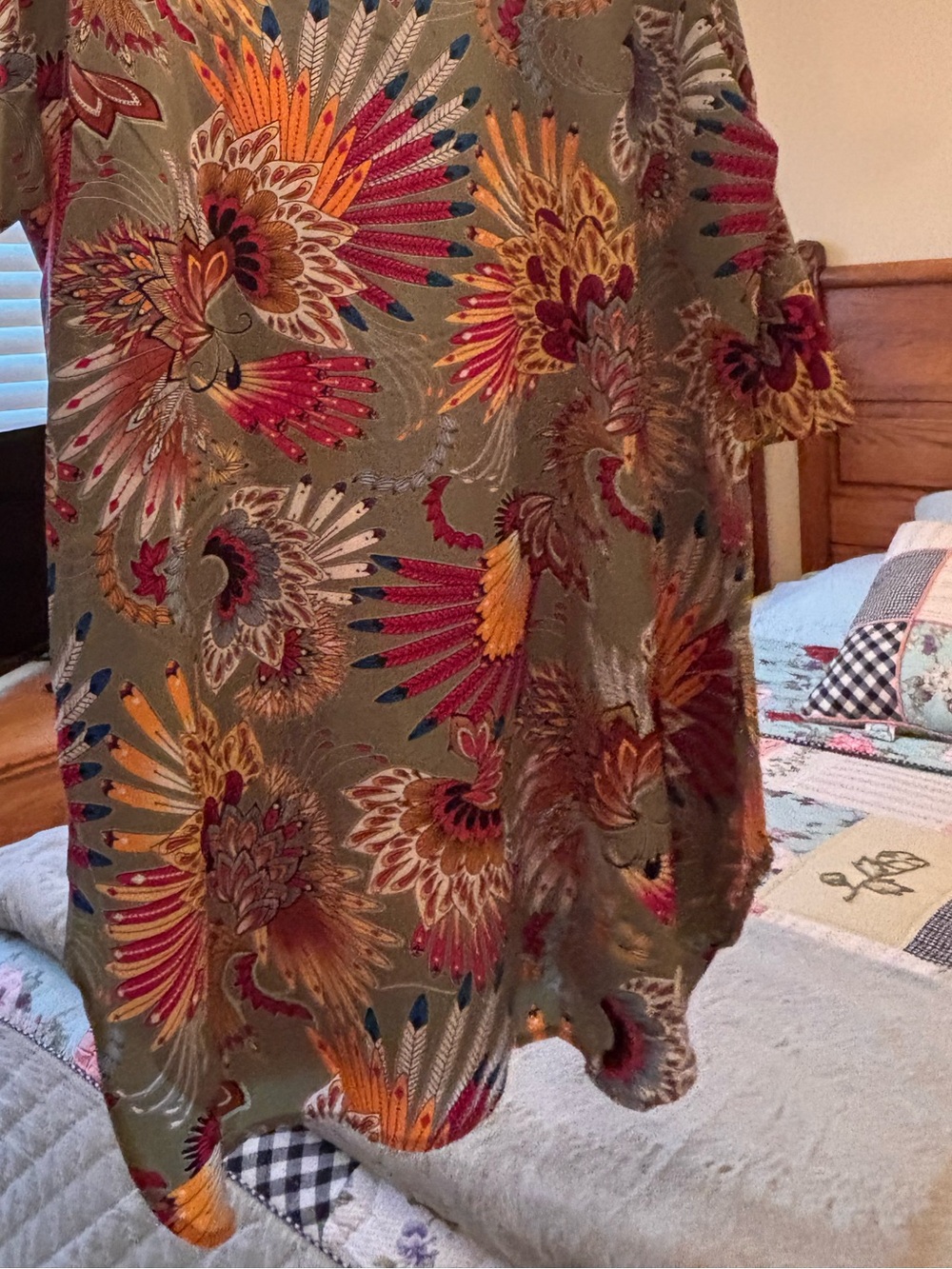 NWT Swim Cover-Up/ Dress/ Tunic Feather Prrint - Picture 5 of 7